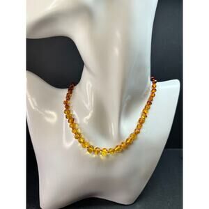 Baltic Amber Child Teething Necklace Honey Cognac 13”